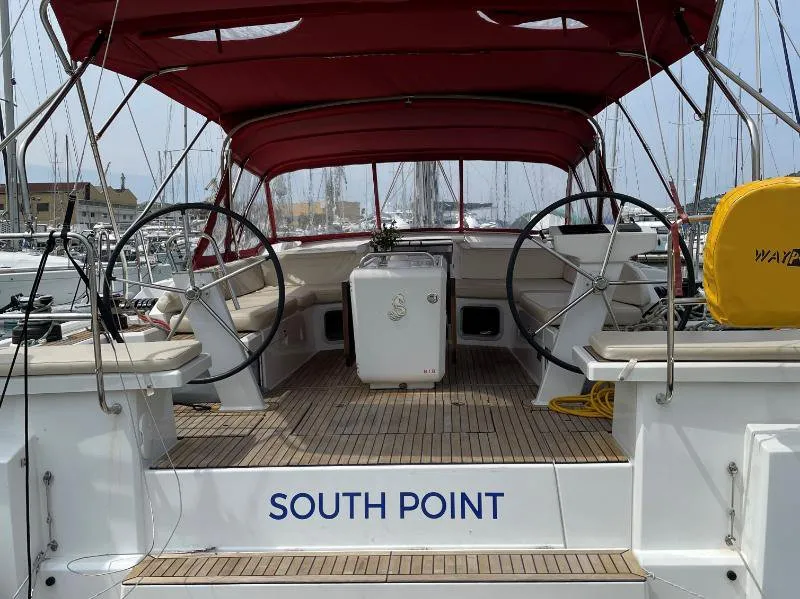 Cockpit of South Point, a Beneteau Oceanis 51.1 sailboat at Split, Croatia