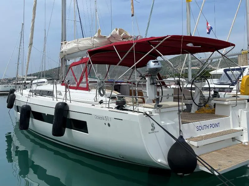 Exterior view of South Point, a Beneteau Oceanis 51.1 sailboat at Split, Croatia
