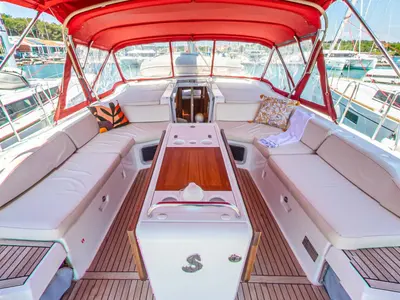 Deck of South Point, a Beneteau Oceanis 51.1 sailboat at Split, Croatia