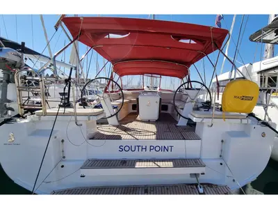 Cockpit of South Point, a Beneteau Oceanis 51.1 sailboat at Split, Croatia