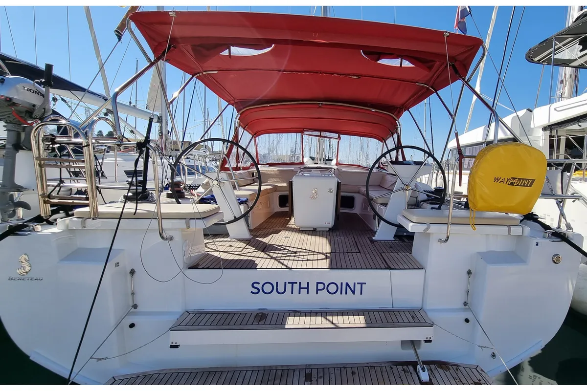 Cockpit of South Point, a Beneteau Oceanis 51.1 sailboat at Split, Croatia