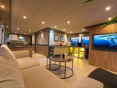 Salon of Albatros Explorer, a Custom Made Albatros Explorer motor yacht at Fethiye, Turkey