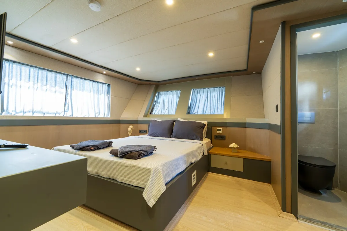 Cabin on Albatros Explorer, a Custom Made Albatros Explorer motor yacht at Fethiye, Turkey