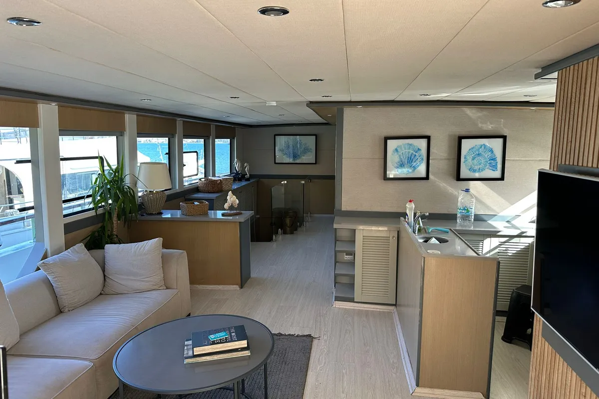 Salon of Albatros Explorer, a Custom Made Albatros Explorer motor yacht at Fethiye, Turkey