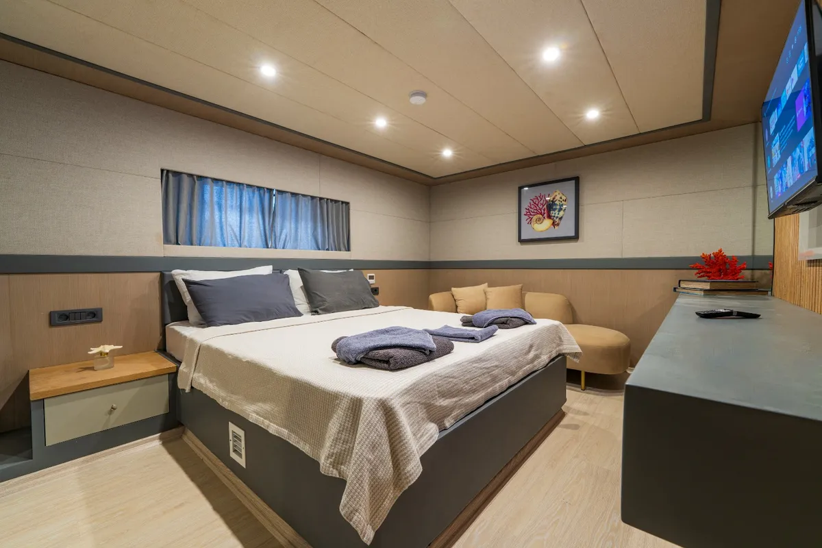 Cabin on Albatros Explorer, a Custom Made Albatros Explorer motor yacht at Fethiye, Turkey