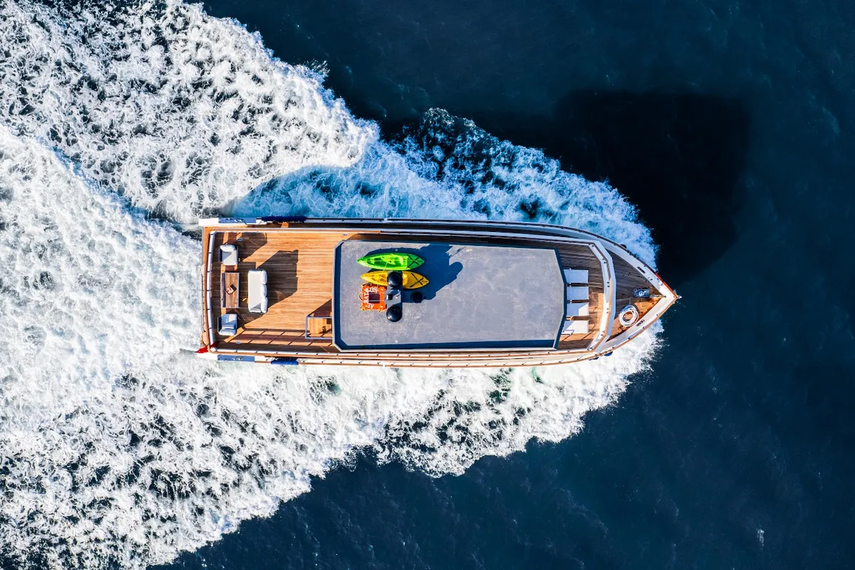 Exterior view of Albatros Explorer, a Custom Made Albatros Explorer motor yacht at Fethiye, Turkey