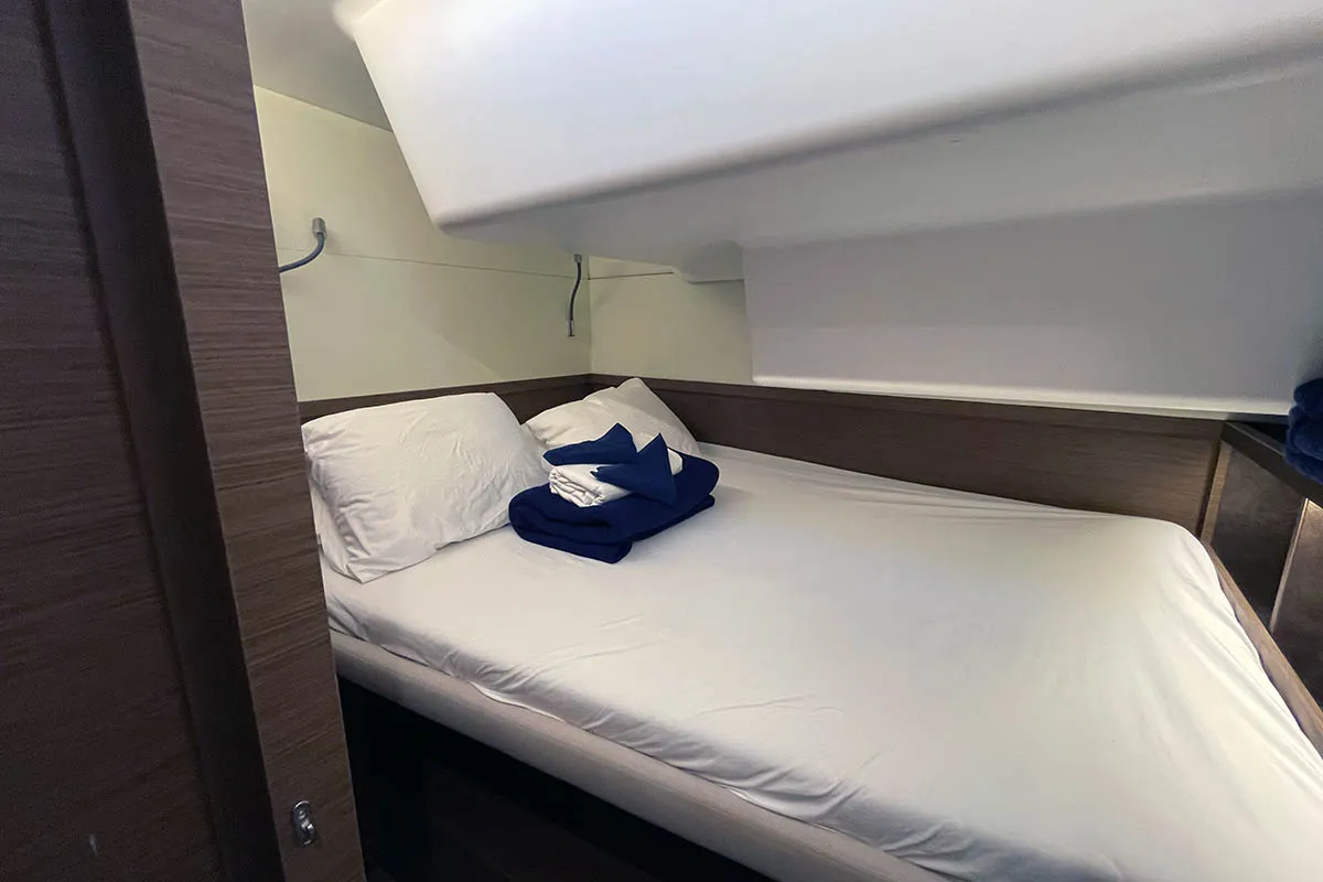 Cabin on Ragnarök, a Lagoon 50 catamaran at Seget Donji, Croatia