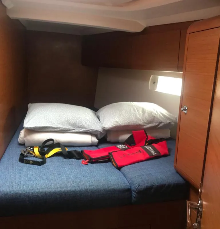 Cabin on Alboran Grappa (Las Galletas), a Jeanneau Sun Odyssey 519 sailboat at Elephant Butte Estates, United States