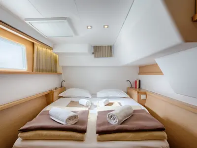 Cabin on METRA , a Lagoon 450 Fly catamaran at Grad Trogir, Croatia