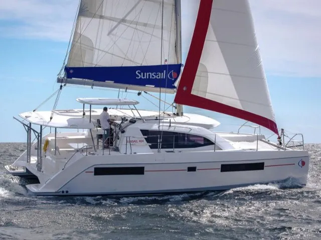 Exterior view of Sunsail 404 Classic, a Leopard 40 catamaran at Dubrovnik, Croatia