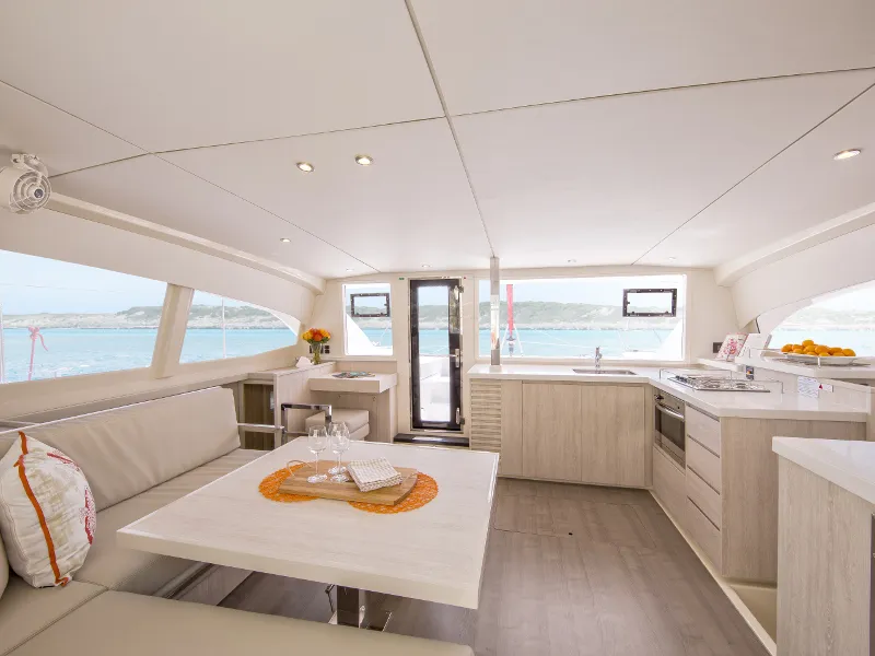 Galley of Sunsail 404 Classic, a Leopard 40 catamaran at Dubrovnik, Croatia