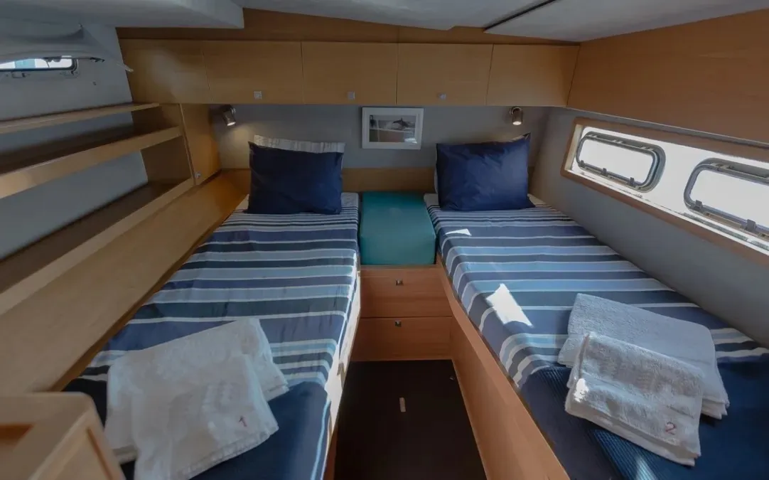 Cabin on Seabar, a Catana 50 catamaran at Lisbon, Portugal