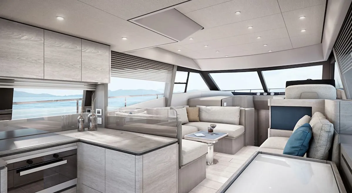 Salon of Ferretti Yachts 500 - 3 + 1 cab, a motor yacht at Sukošan, Croatia