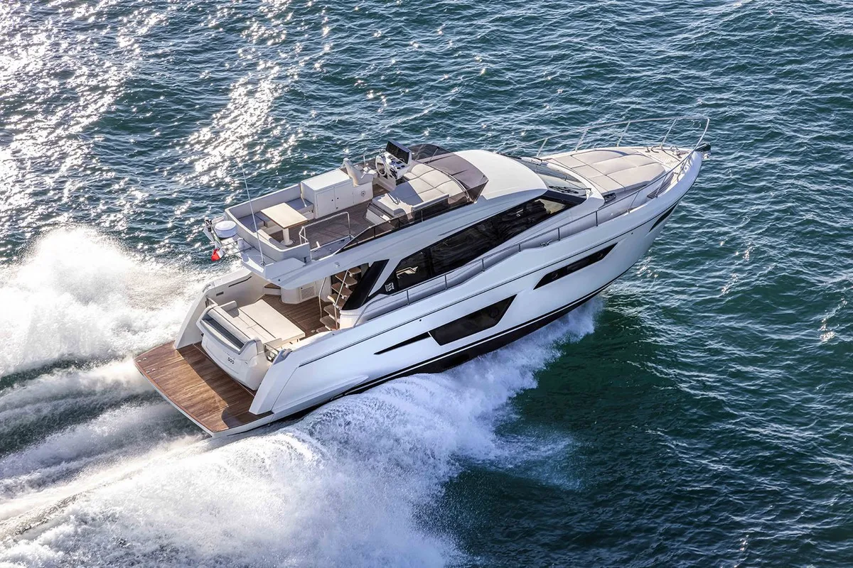 Exterior view of Ferretti Yachts 500 - 3 + 1 cab, a motor yacht at Sukošan, Croatia