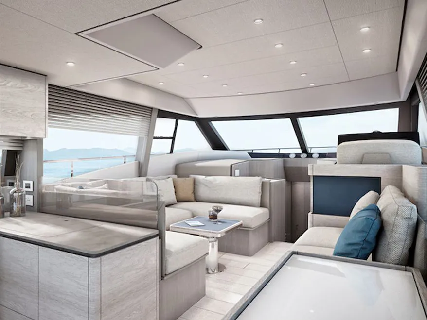 Salon of Ferretti Yachts 500 - 3 + 1 cab, a motor yacht at Sukošan, Croatia
