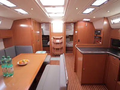 Salon of Leonis, a Bavaria Cruiser 50 sailboat at Llucmajor, Spain