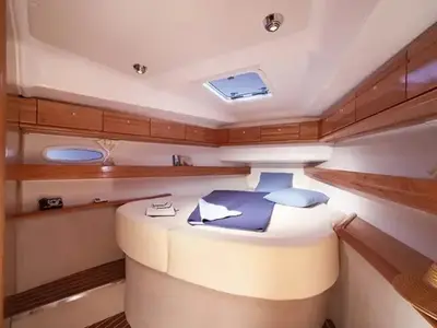 Cabin on Ocean Caresser, a Bavaria 46 Cruiser sailboat at Msida, Malta