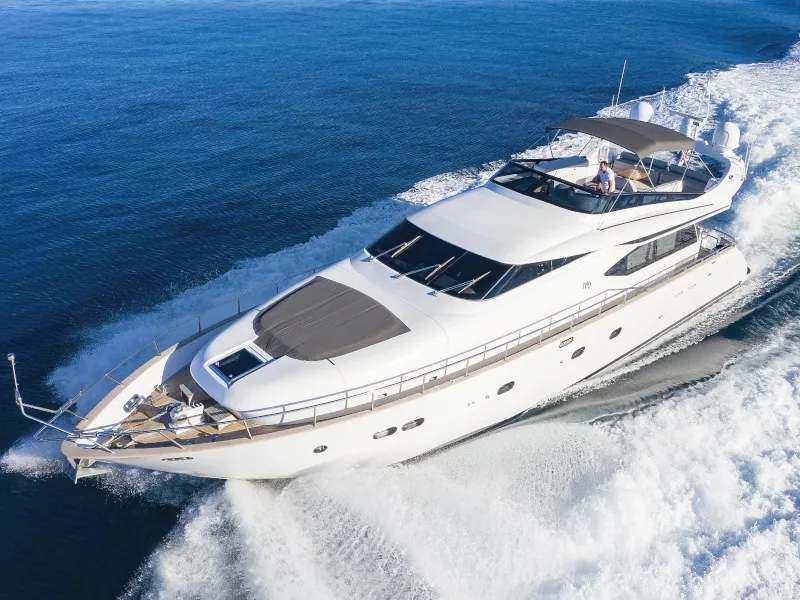Exterior view of Hope I, a Maiora 20S motor yacht at Grad Kaštela, Croatia