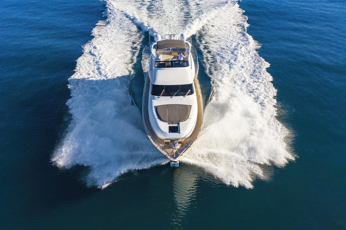 Exterior view of Hope I, a Maiora 20S motor yacht at Grad Kaštela, Croatia