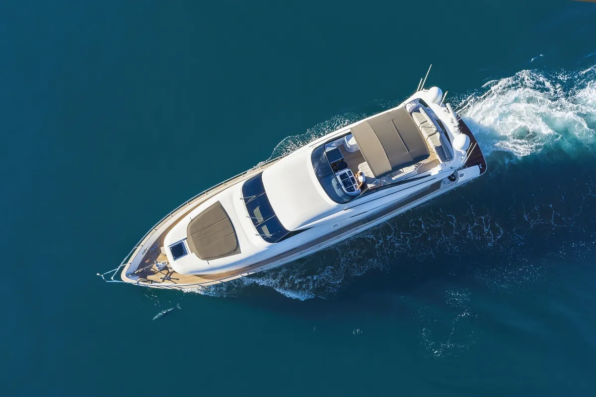 Exterior view of Hope I, a Maiora 20S motor yacht at Grad Kaštela, Croatia
