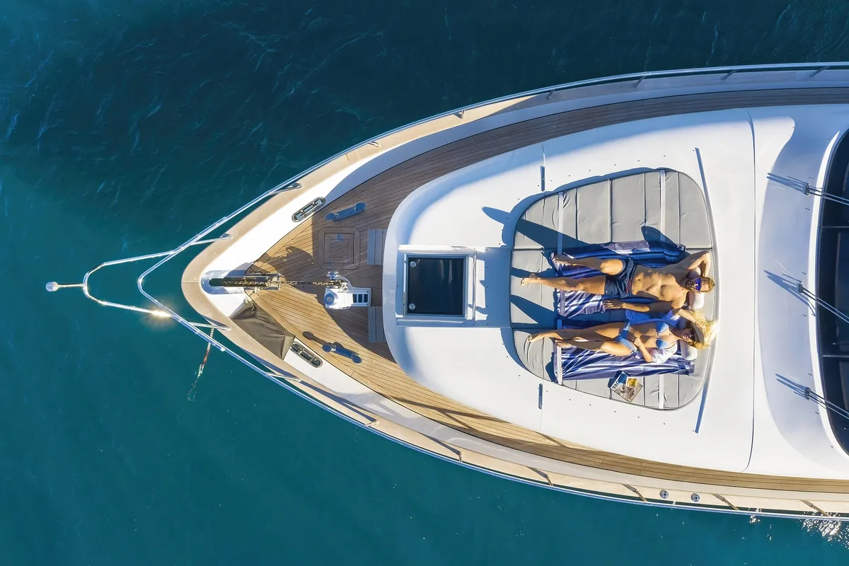 Deck of Hope I, a Maiora 20S motor yacht at Grad Kaštela, Croatia