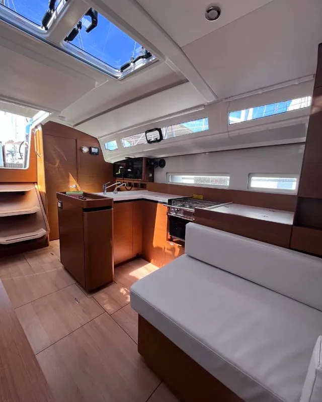 Galley of Tu Tamo 3, a Jeanneau Sun Odyssey 410 sailboat at Grad Pula, Croatia