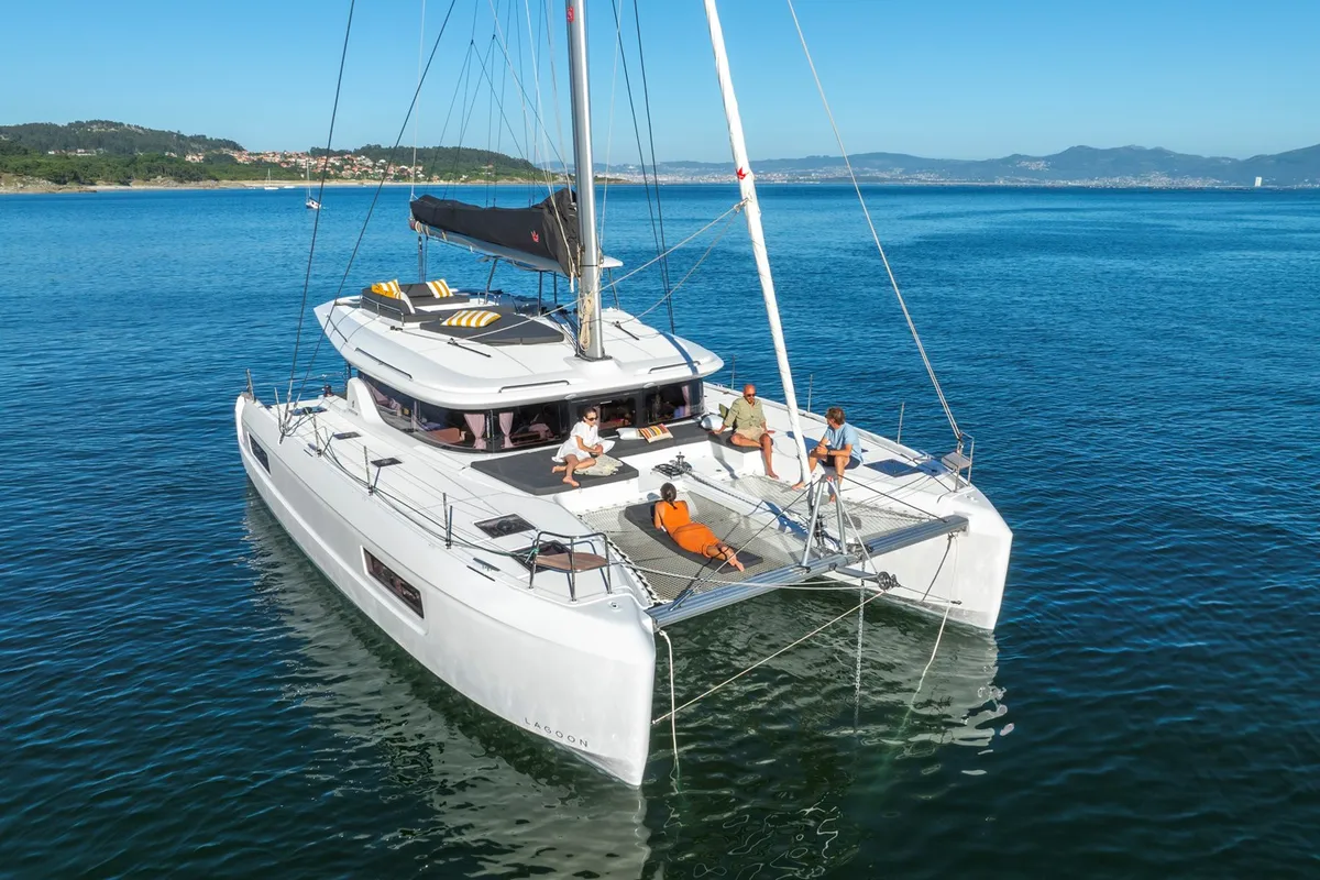 Exterior view of Epic Life, a Lagoon 43 catamaran at Road Town, British Virgin Islands