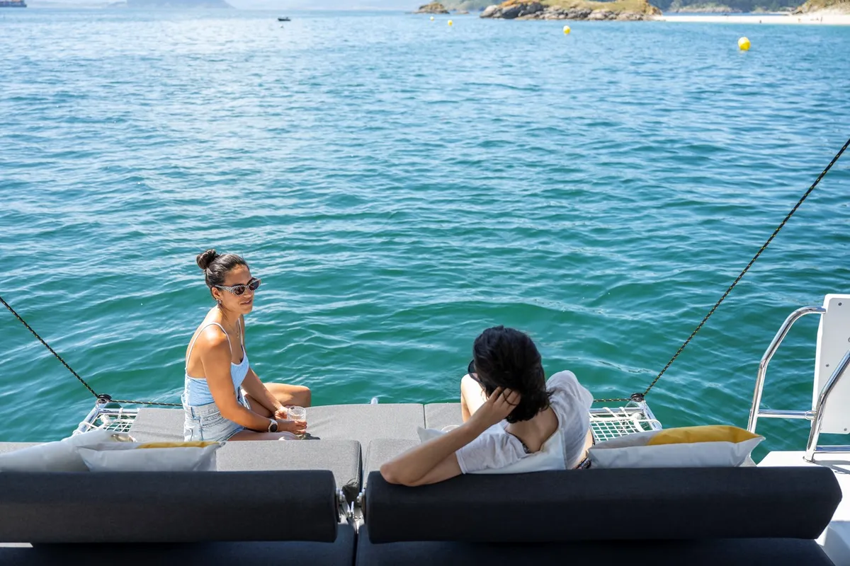 Deck of Epic Life, a Lagoon 43 catamaran at Road Town, British Virgin Islands