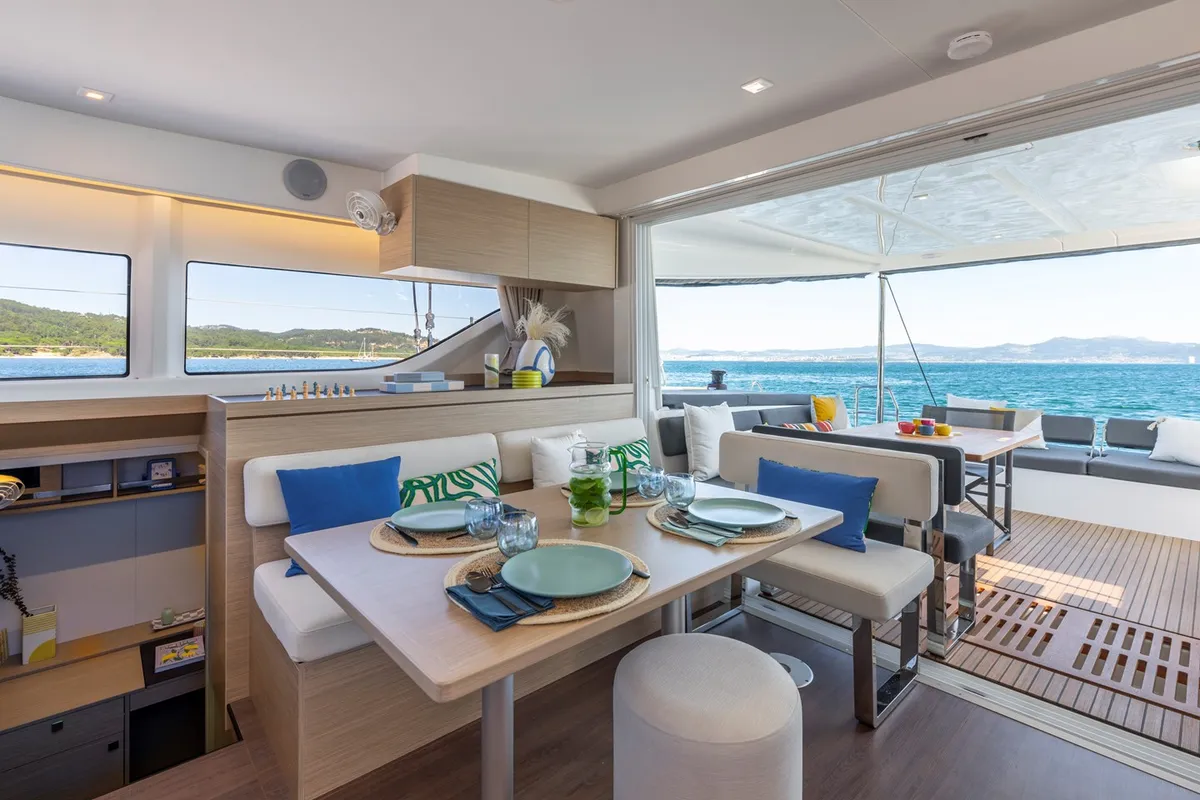 Salon of Epic Life, a Lagoon 43 catamaran at Road Town, British Virgin Islands