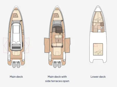 Floor plan of Aegea1, a Saxdor 340 GTWA motorboat at Općina Sukošan, Croatia