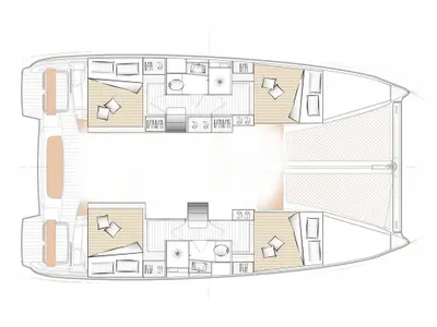Floor plan of Stema, a Excess 11 catamaran at Athens, Greece