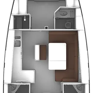 Floor plan of NN, a Bavaria Cruiser 46 sailboat at Procida, Italy