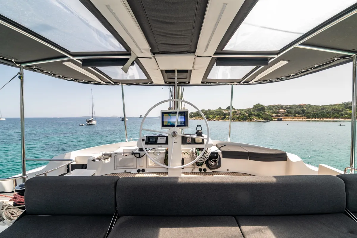 Cabin on Big Mama, a Lagoon 52F catamaran at Olbia, Italy