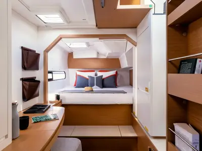 Cabin on Minoas, a Excess 11 catamaran at Agios Stefanos, Greece