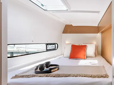 Cabin on Minoas, a Excess 11 catamaran at Agios Stefanos, Greece