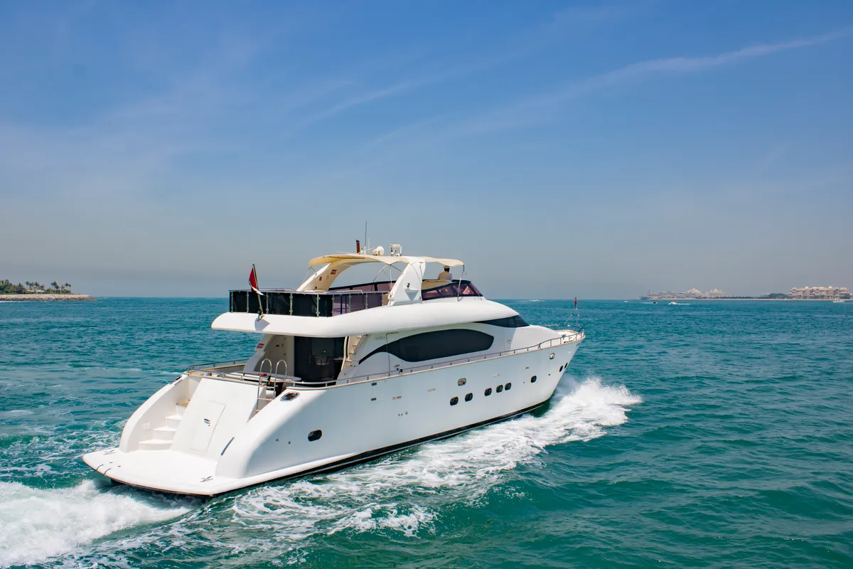Luxury Motor Yacht, a motor yacht at Dubai Harbour, United Arab Emirates
