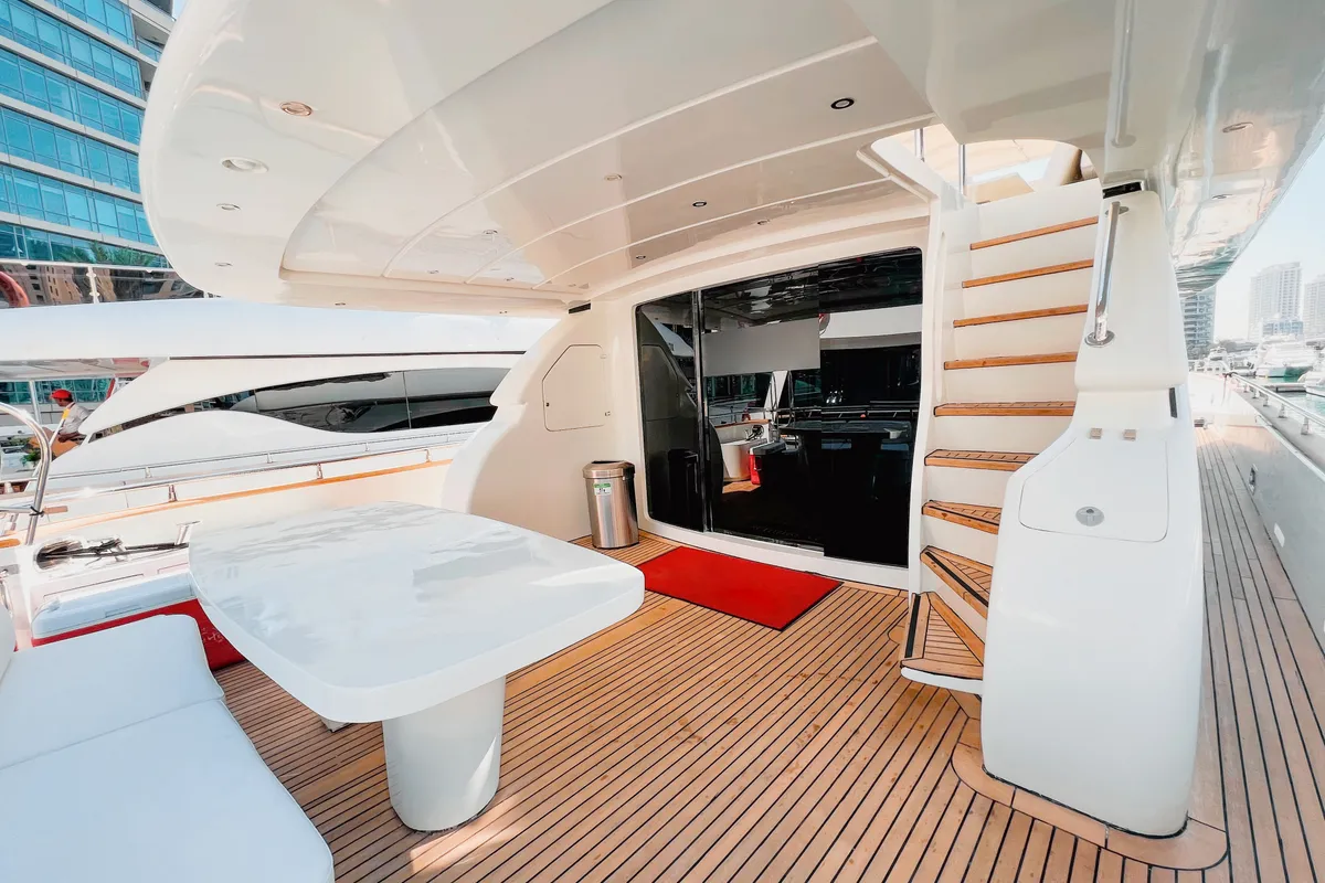 Luxury Motor Yacht, a motor yacht at Dubai Harbour, United Arab Emirates
