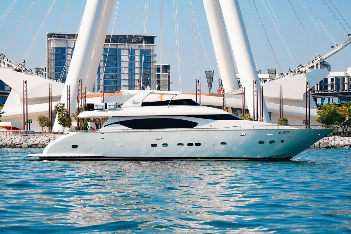 Luxury Motor Yacht, a motor yacht at Dubai Harbour, United Arab Emirates