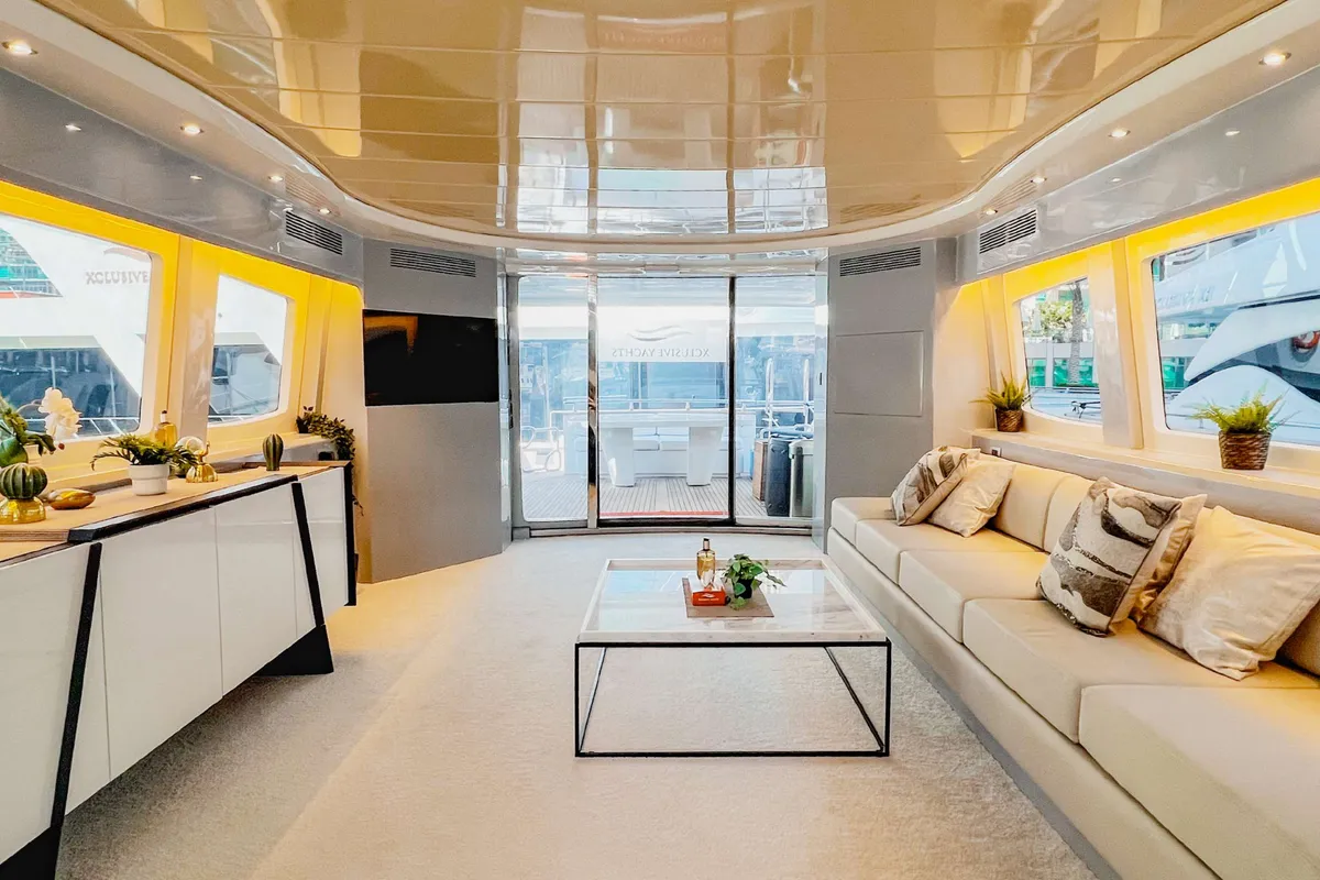 Luxury Motor Yacht, a motor yacht at Dubai Harbour, United Arab Emirates