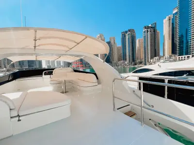 Luxury Motor Yacht, a motor yacht at Dubai Harbour, United Arab Emirates