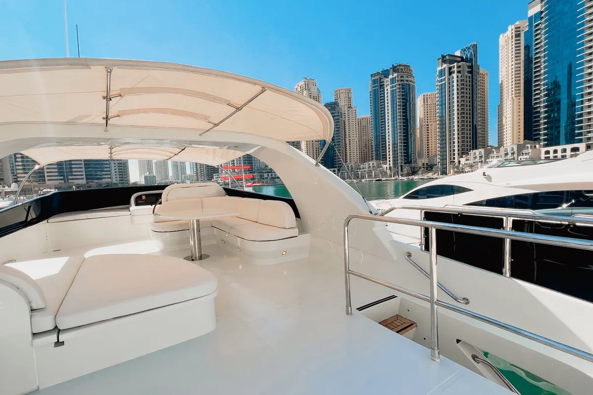 Luxury Motor Yacht, a motor yacht at Dubai Harbour, United Arab Emirates
