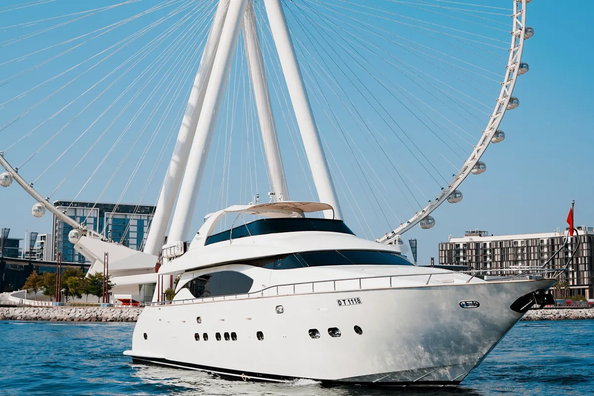 Luxury Motor Yacht, a motor yacht at Dubai Harbour, United Arab Emirates