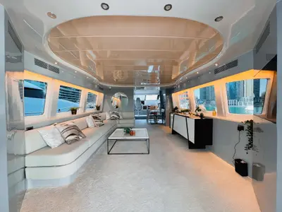 Luxury Motor Yacht, a motor yacht at Dubai Harbour, United Arab Emirates