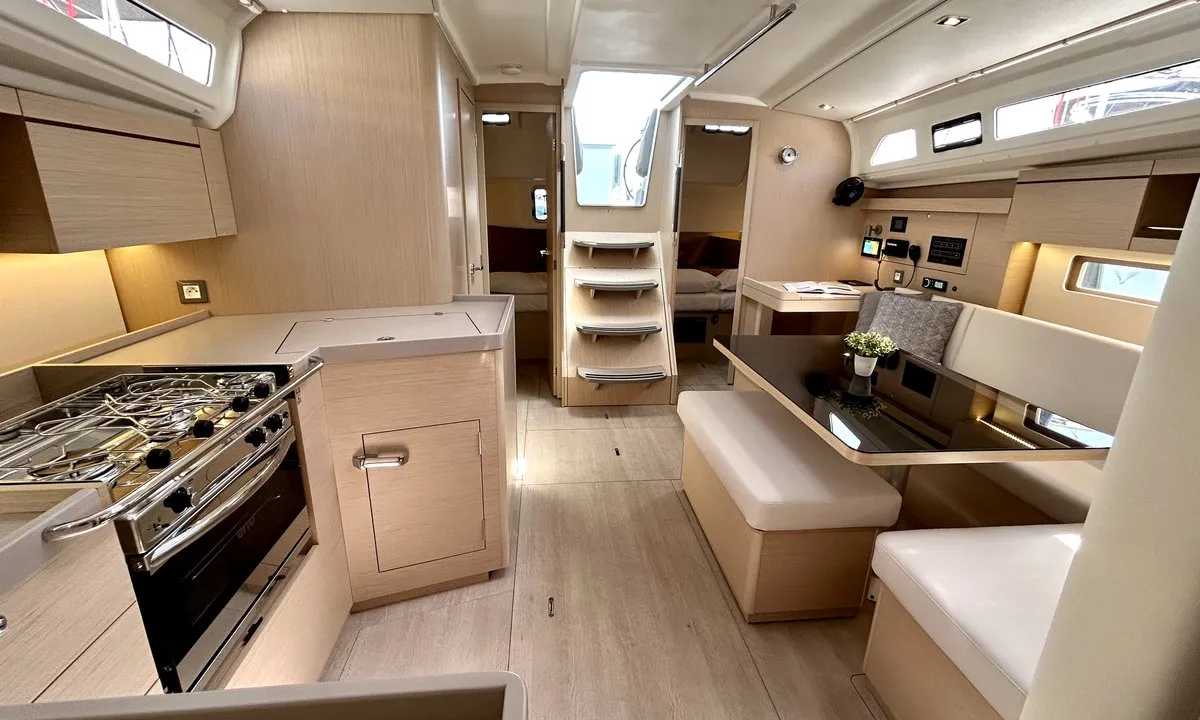 Galley of Valkyrie, a Beneteau Oceanis 40.1 sailboat at Kontokali, Greece
