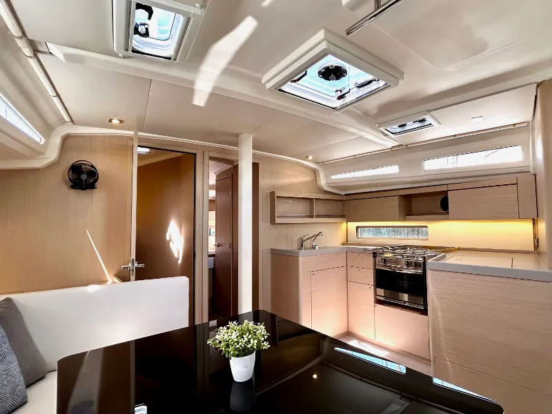 Galley of Valkyrie, a Beneteau Oceanis 40.1 sailboat at Kontokali, Greece