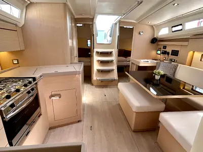 Galley of Valkyrie, a Beneteau Oceanis 40.1 sailboat at Kontokali, Greece
