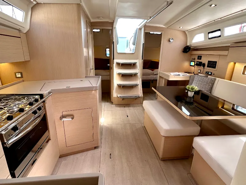 Galley of Valkyrie, a Beneteau Oceanis 40.1 sailboat at Kontokali, Greece