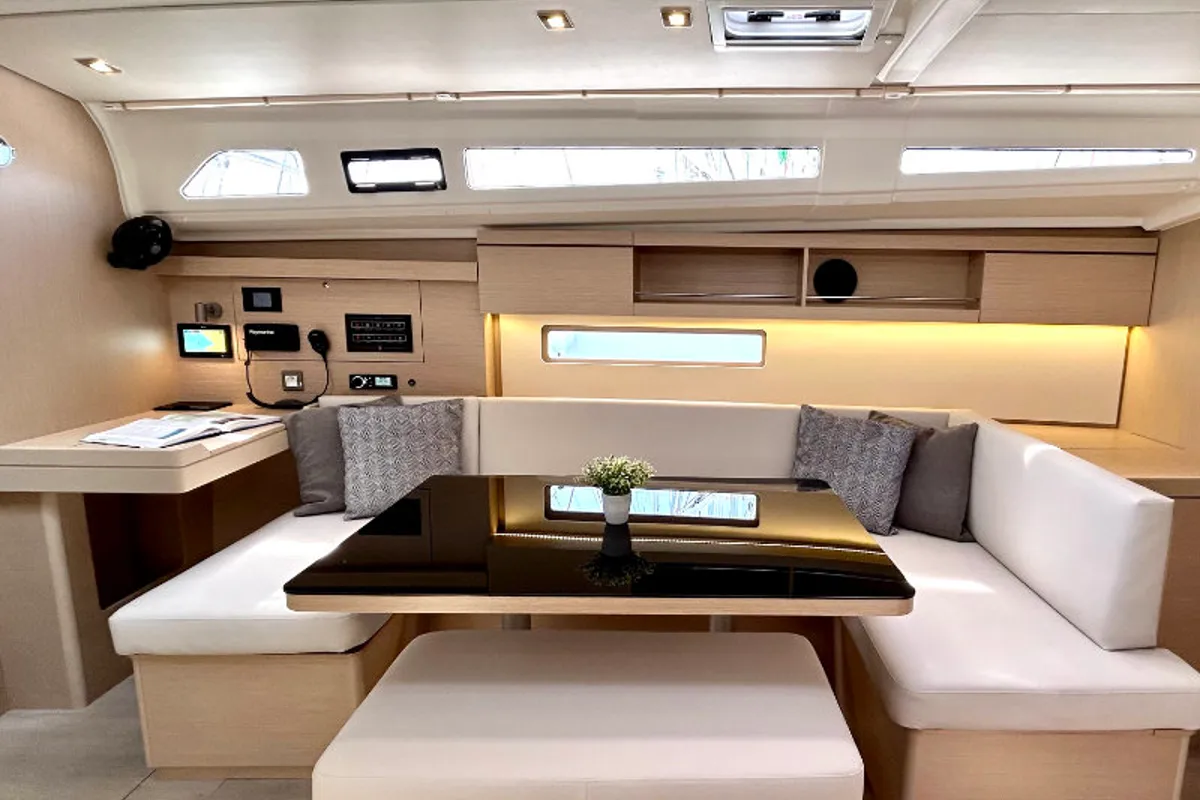 Head on Valkyrie, a Beneteau Oceanis 40.1 sailboat at Kontokali, Greece