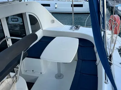 Deck of Oscar II, a Lagoon 380 catamaran at Alameda, United States