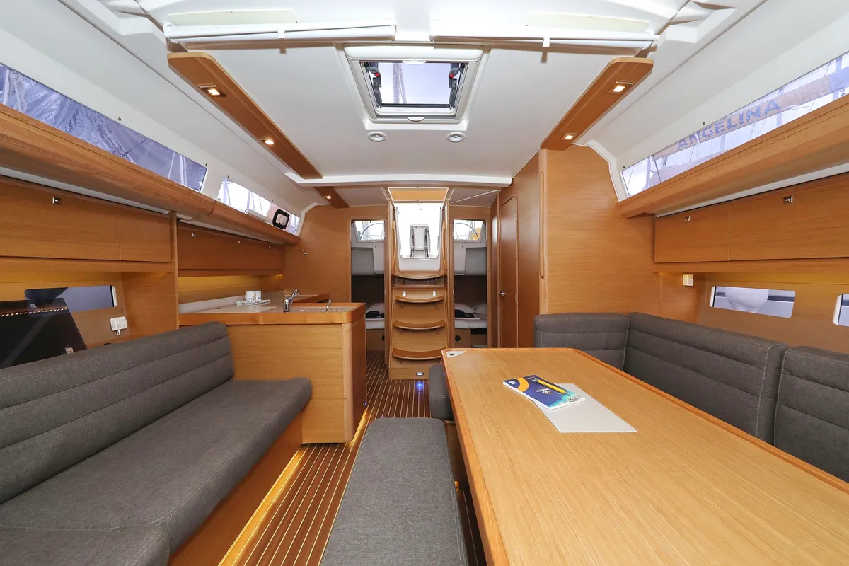 Salon of Phonix II, a Dufour 412 GL sailboat at Grad Biograd na Moru, Croatia